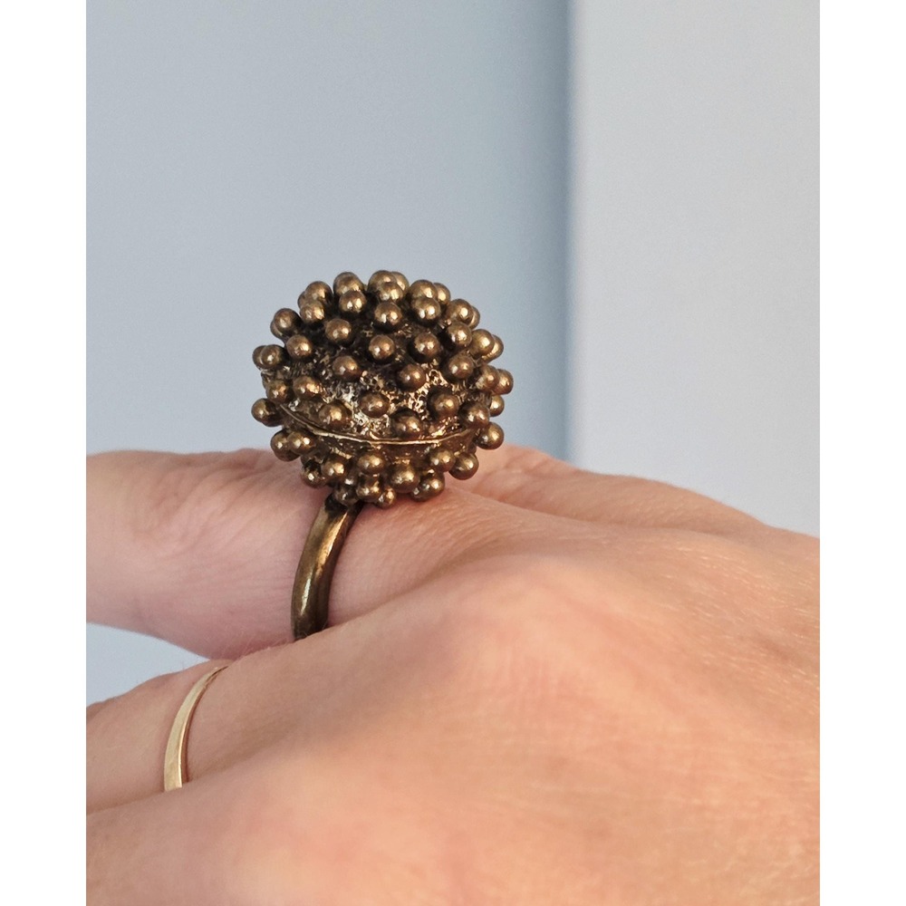 Vintage MCM Brutalist Bronze Sputnik Ring Finnish/Scandinavian Modernism